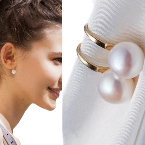 Minimalist Simple Style Gold and Pearl Drop Earrings - Picture 6 of 6